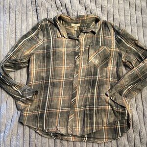 Como Vintage women Casual Plaid Shirt XL